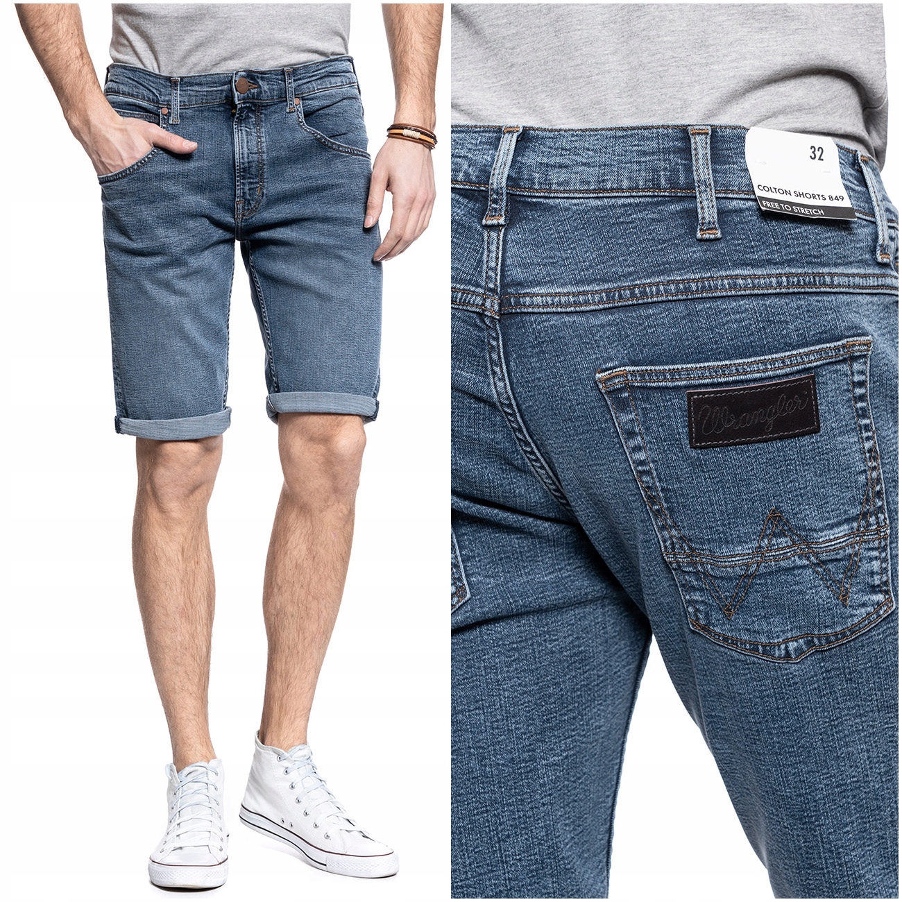 

Wrangler Colton Męskie Spodenki Szorty Jeans W32