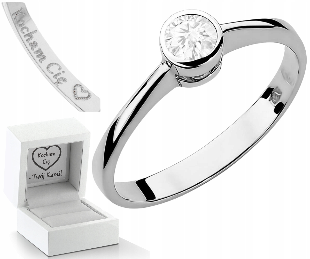 Bílé Zlato Prstýnek Laboratorní Briliant 585 Dárek