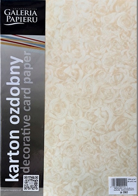 

Karton ozdobny Róże 250g Kremowy 202902