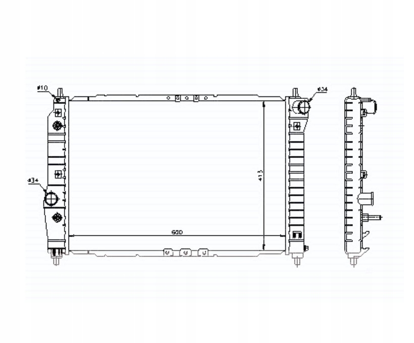 CHŁODNICA CHEVROLET AVEO/KALOS T200 2003- 96443476