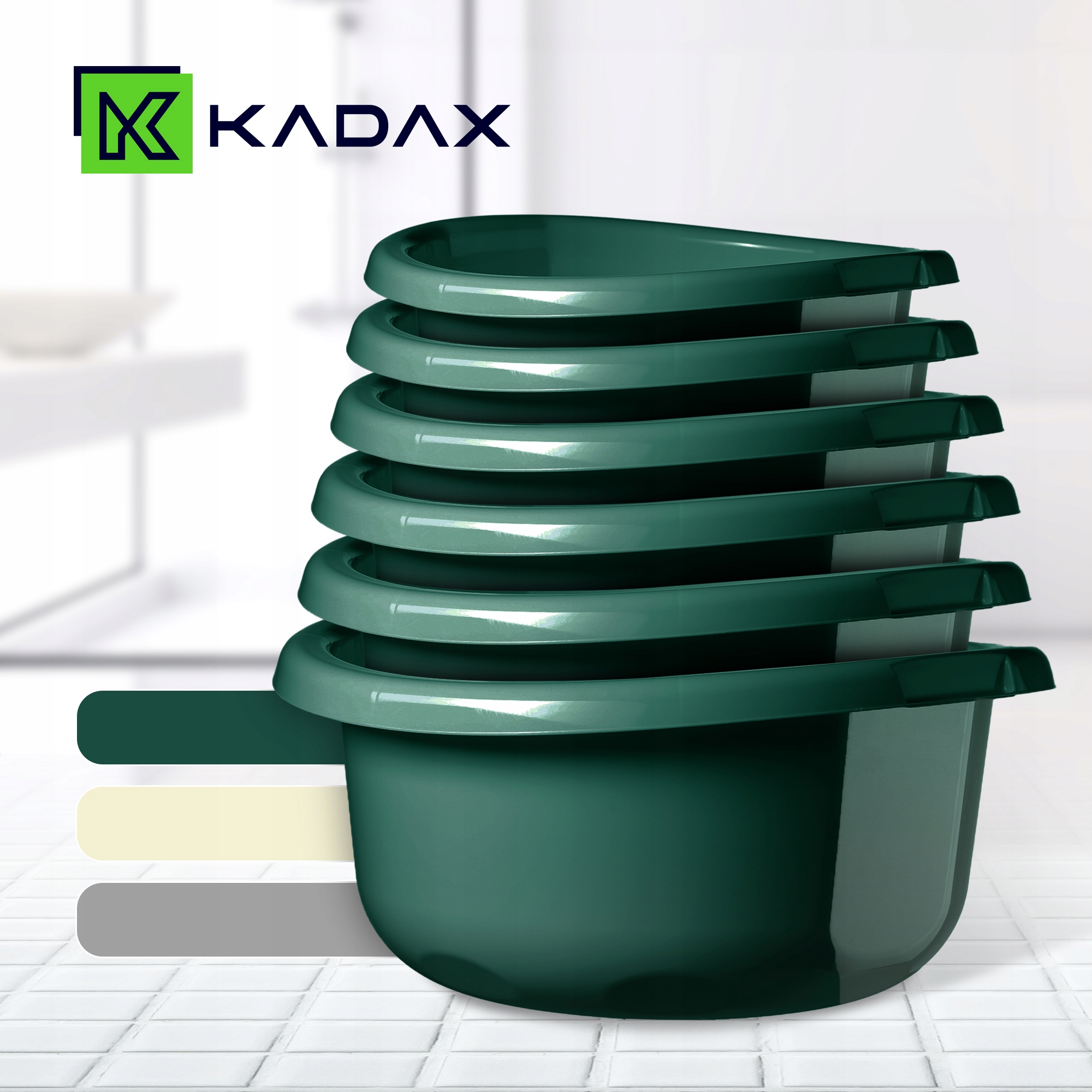 MISKA NA PRANIE 20L OKRĄGŁA MIEDNICA ZIELONA Kolor odcienie zieleni