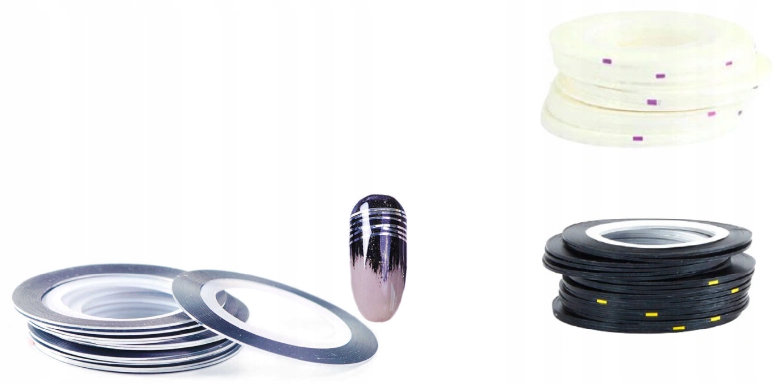 TAŚMA DO PAZNOKCI PASKI 5+1 GRATIS STRIPING TAPE Kolor złoty