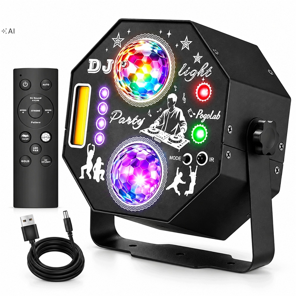Laser Disco projektor Diskotéková lampa 3D stroboskop párty Lampička