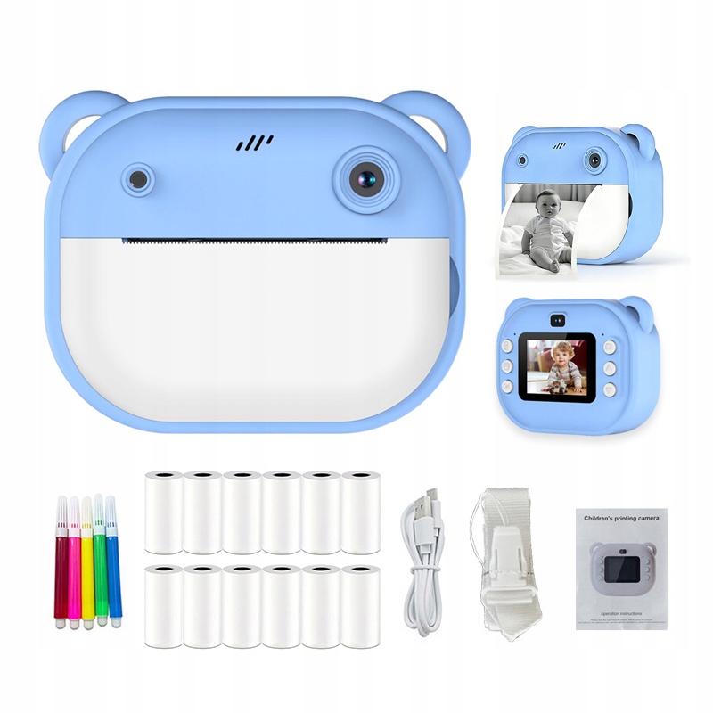 Tiskárna Termo Fotoaparát Pro Děti S Dvojitým Objektivem 12 Roliček Papíru
