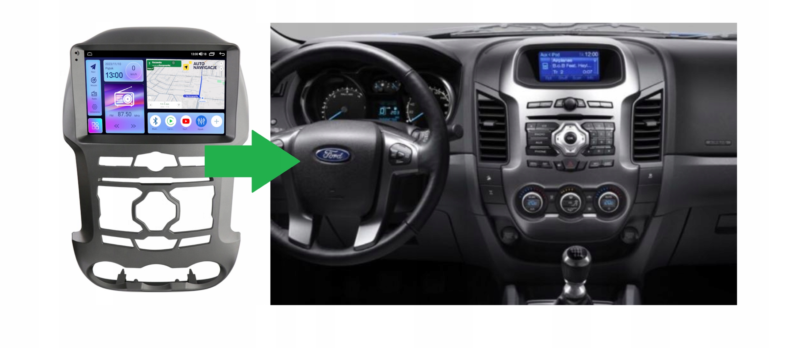 RADIO NAWIGACJA GPS FORD RANGER 2008-2012 ANDROID Marka SMART-AUTO