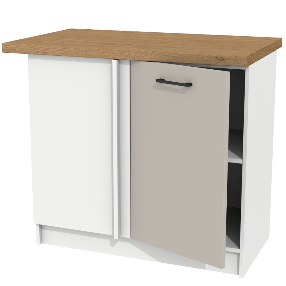 Dolní rohová kuchyňská skříňka Kašmír 100 cm pro set a pracovní desku Dub Kamenný