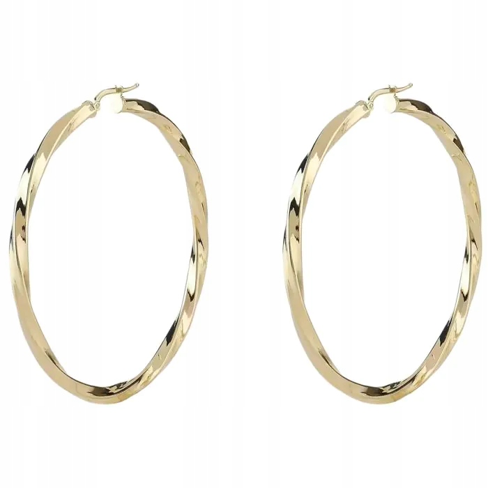 Náušnice Guess Hoops I Did It Again Kola Zatočená do velkých ocel zlatá kreol