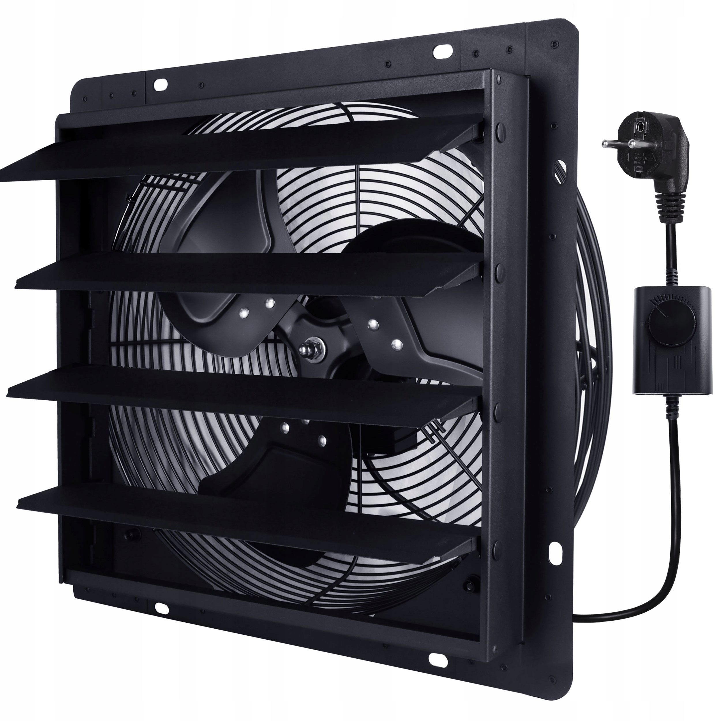 Wentylator osiowy ścienny wyciągowy Eberg Vexo 400 Żaluzja Regulator