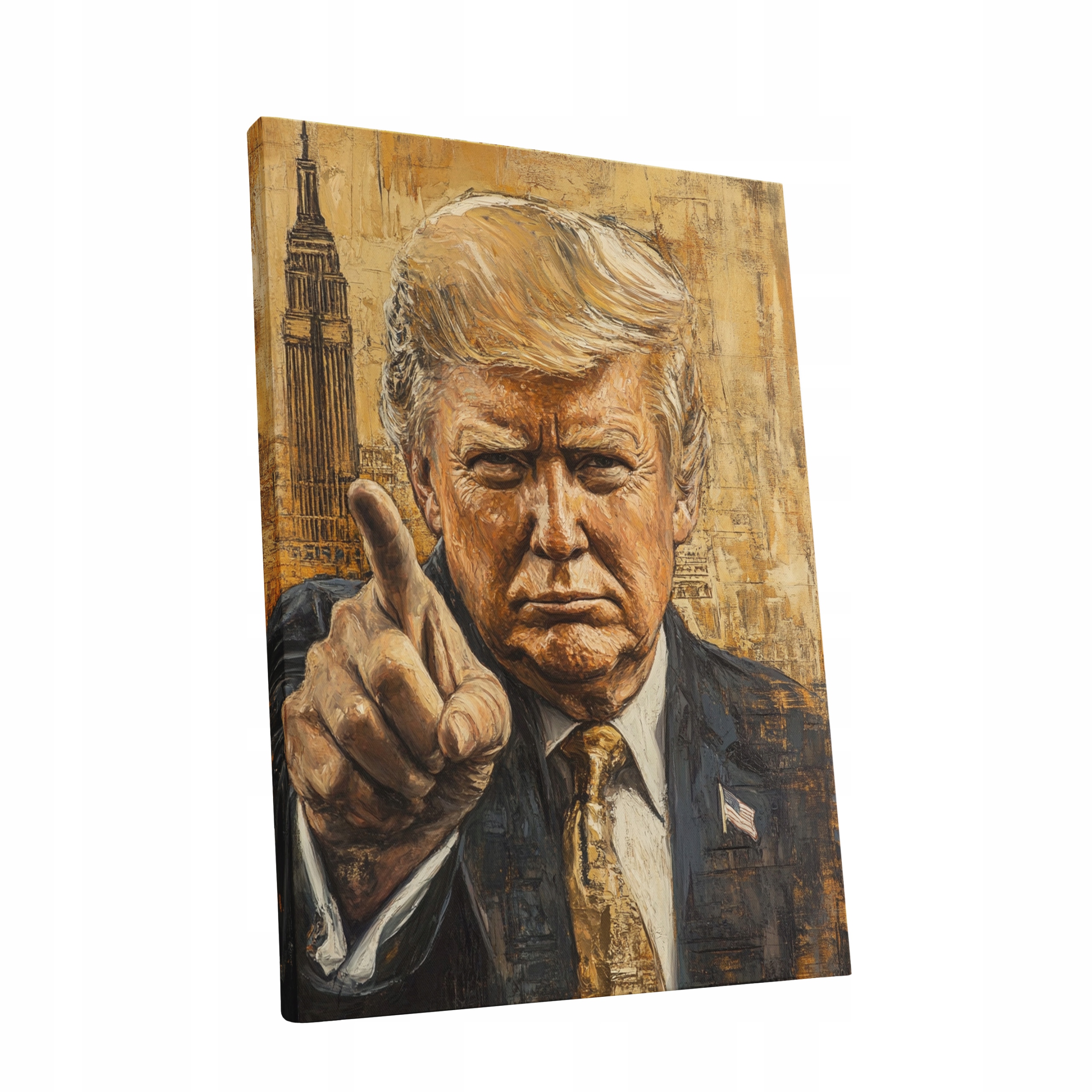 Obraz na plátně Portrét Donalda Trumpa v obývacím pokoji Trumpa dárek 90x120