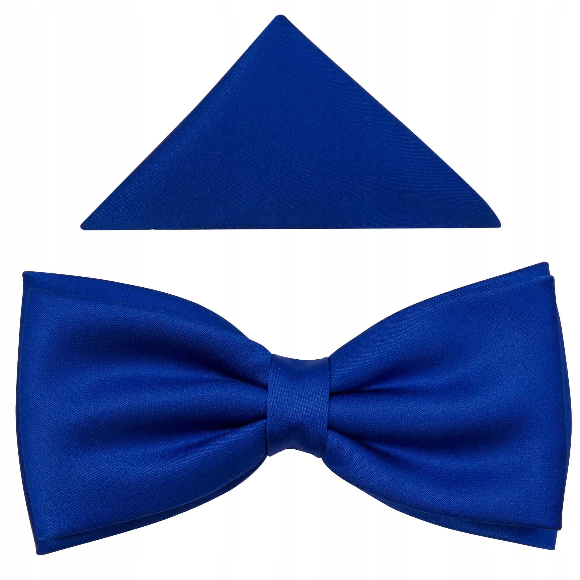 

Niebieska Muszka Męska Mucha Szeroka +poszetka B22