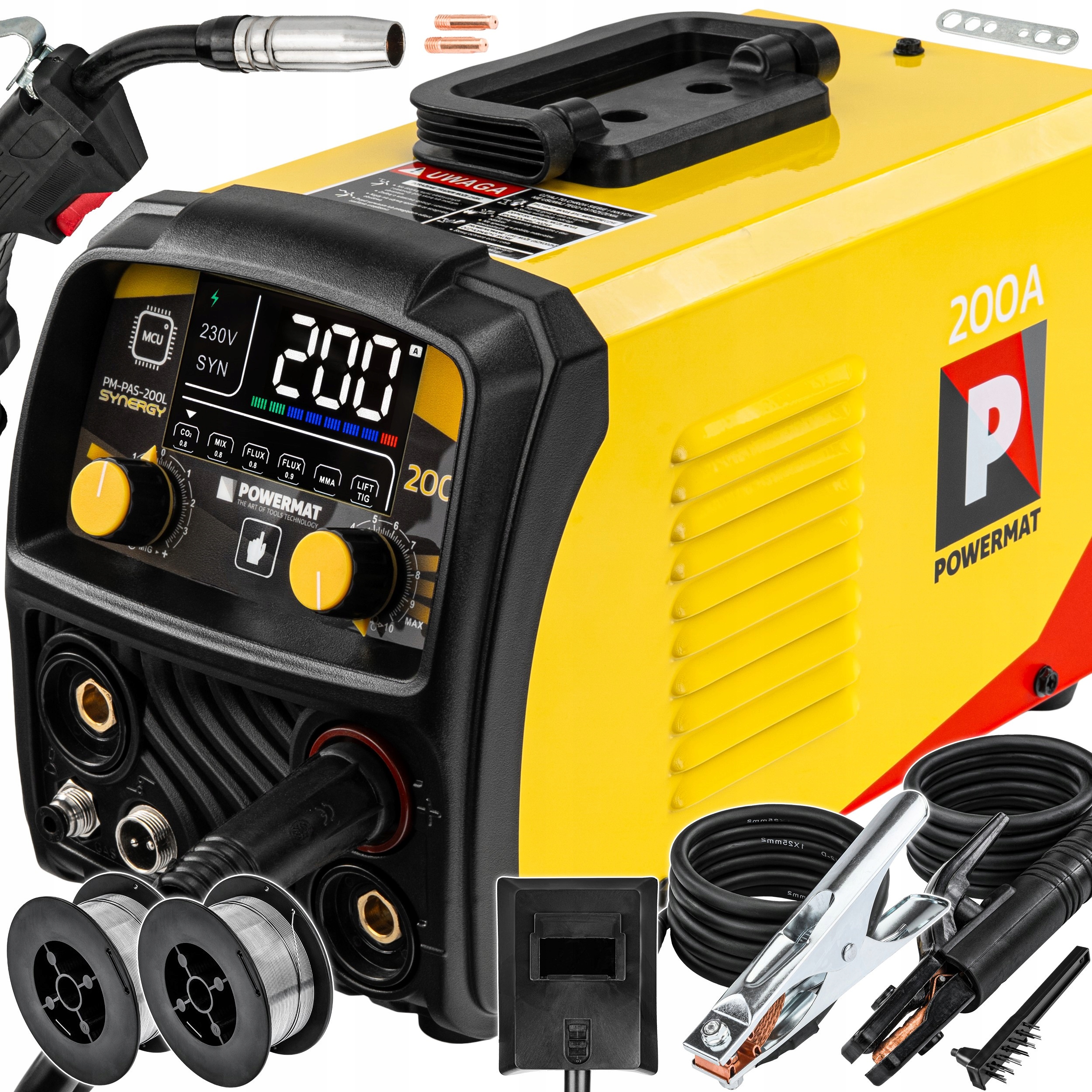 SPAWARKA INWERTOROWA MIGOMAT PÓŁAUTOMAT 200A MIG MAG MMA TIG LIFT SYNERGIA