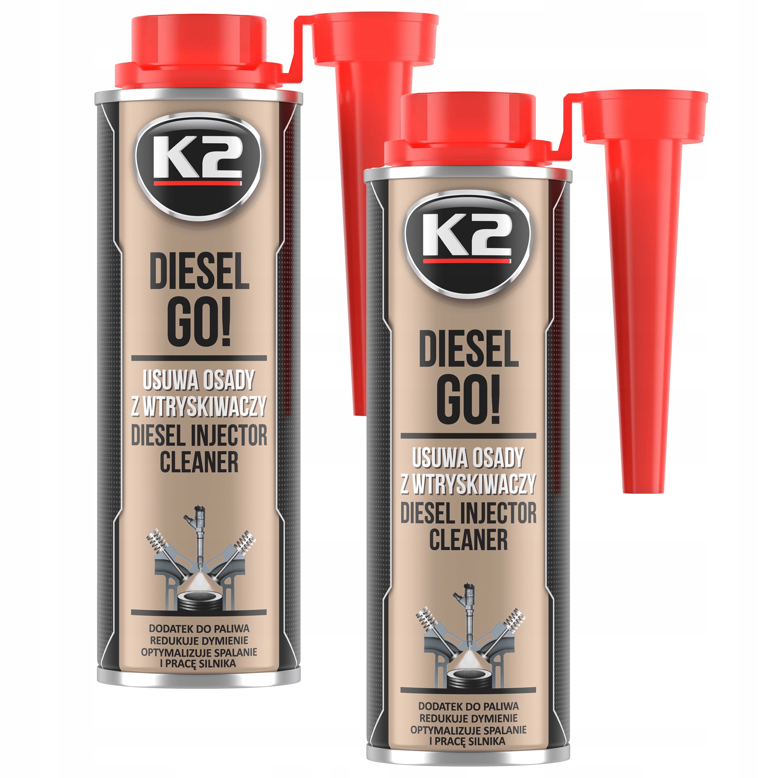 2x Dodatek do silnika diesla paliwa K2 Diesel Go 250ml czyszczenia wtrysków