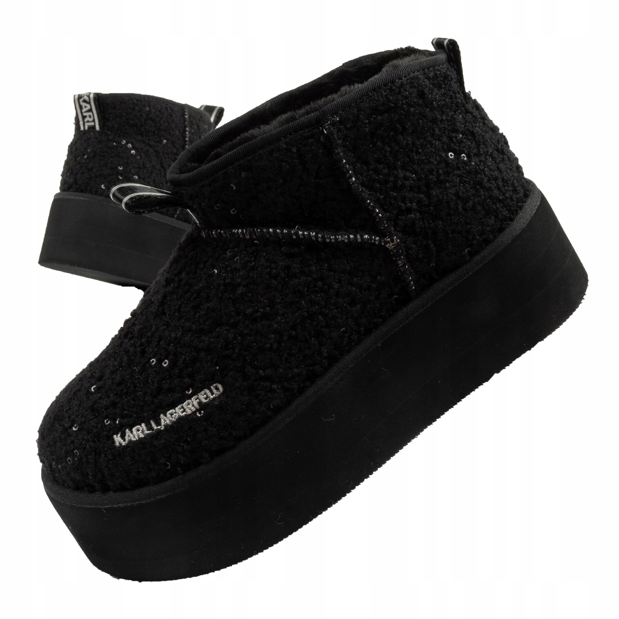 Karl Lagerfeld Termo sněhule vel. 39 černé kotníkové kotníkové boty s kožíškem