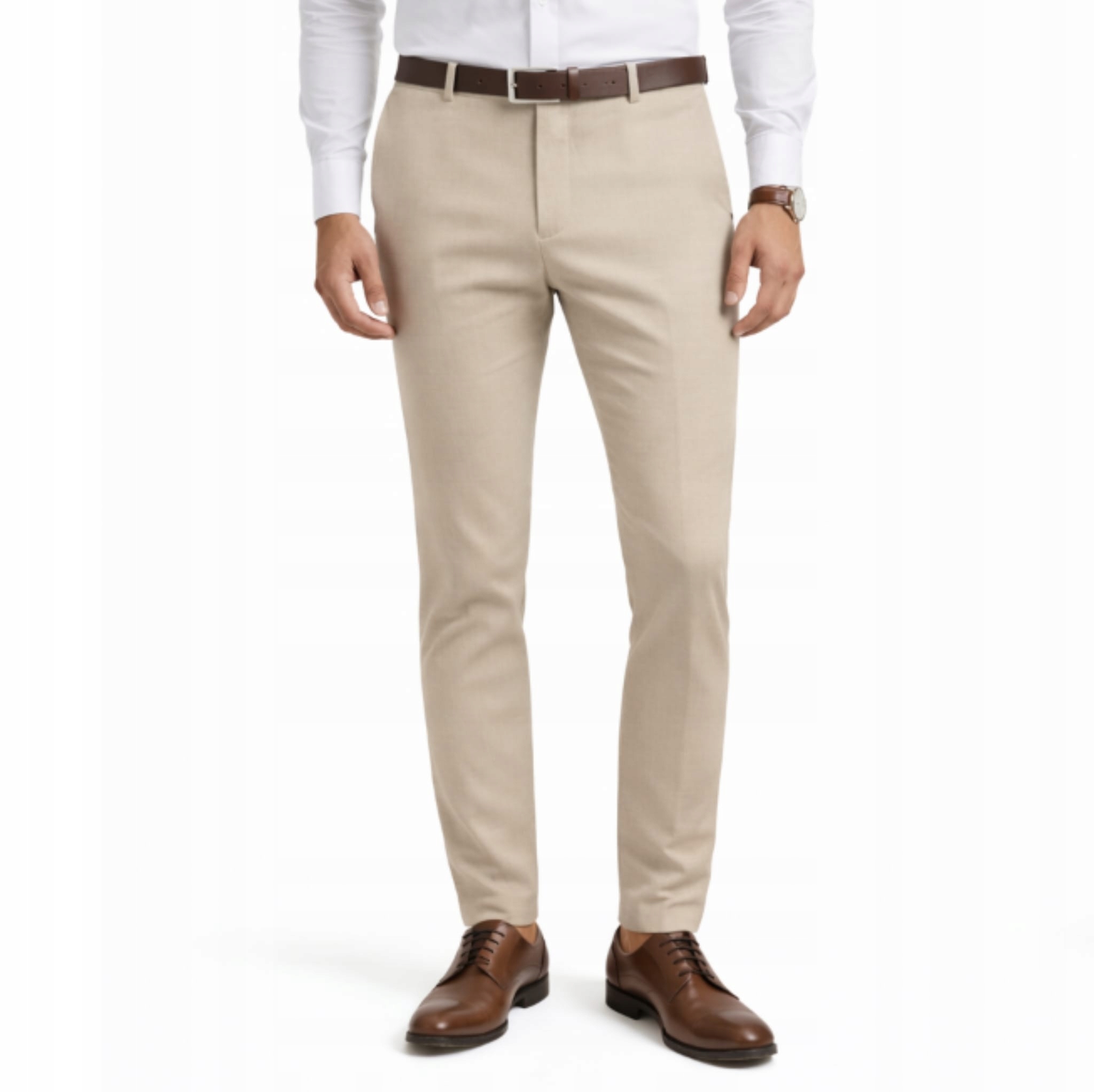 Pánské elegantní návštěvní kalhoty Regular do košile Lavier Béžová vel. 35