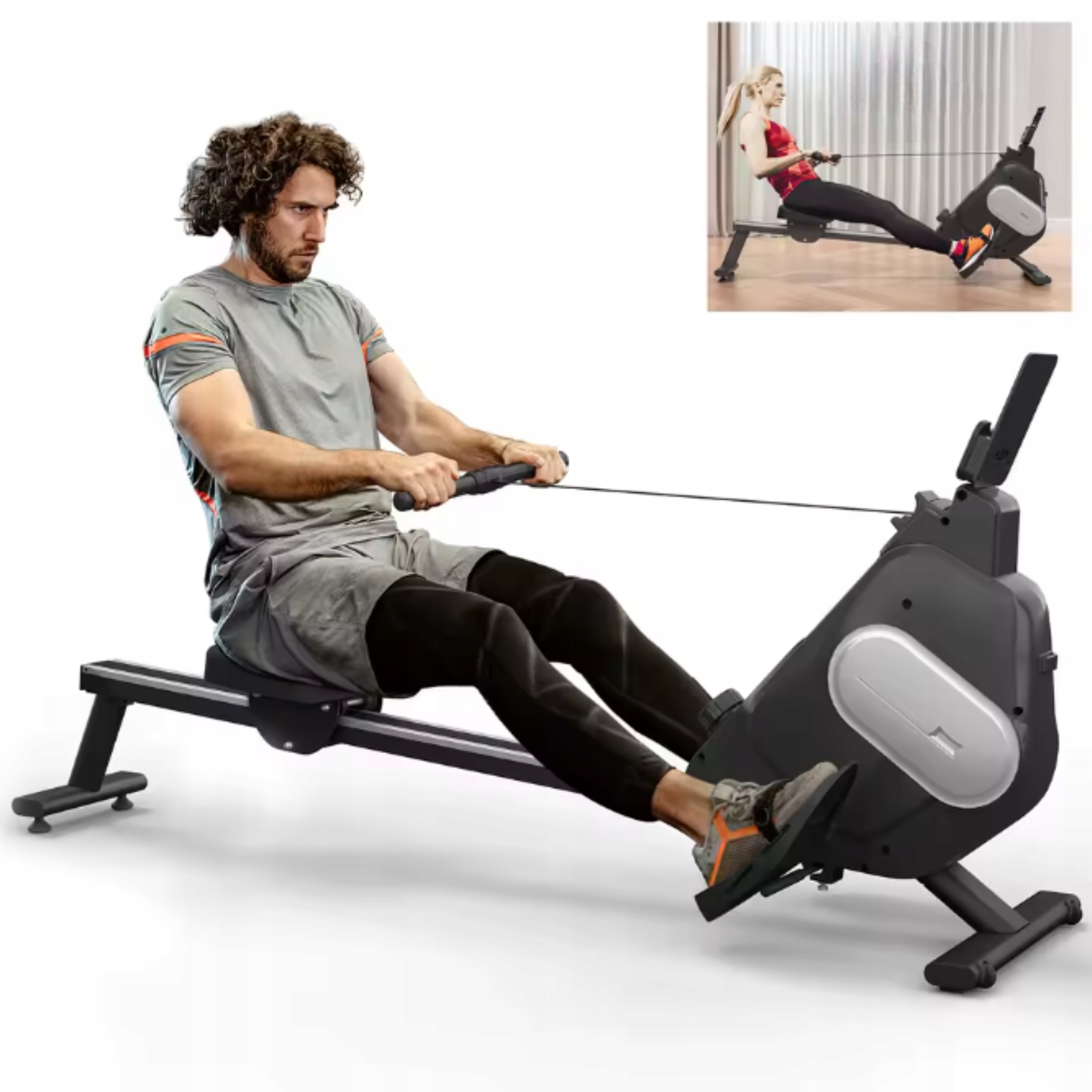 Magnetický veslovací trenažér Ergometr pro cvičení 16 úrovní 120 kg