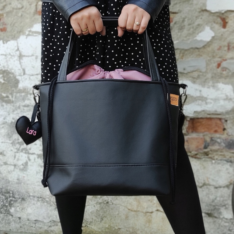 Torba duża do wózka pojemna komplet paski i haft Wysokość 32 cm