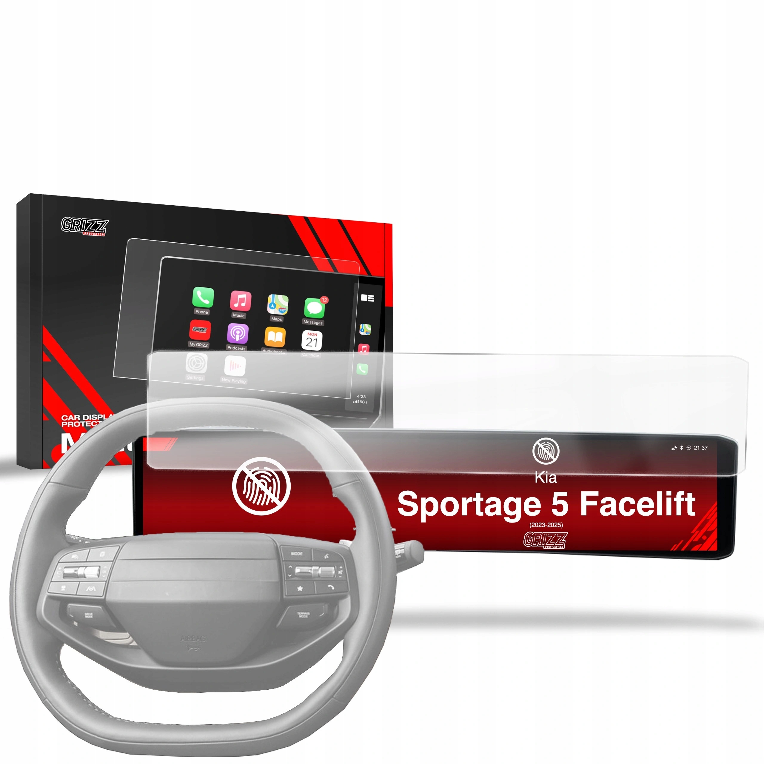 Matná fólia GrizzGlass CarDisplay Protection pre Kia Sportage 5 Facelift 12