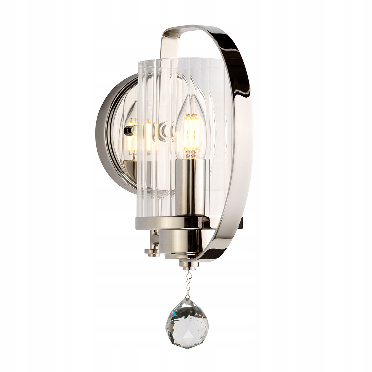 Svietniková lampa Cassie 1xE14 60W chróm Elstead s kryštálikom