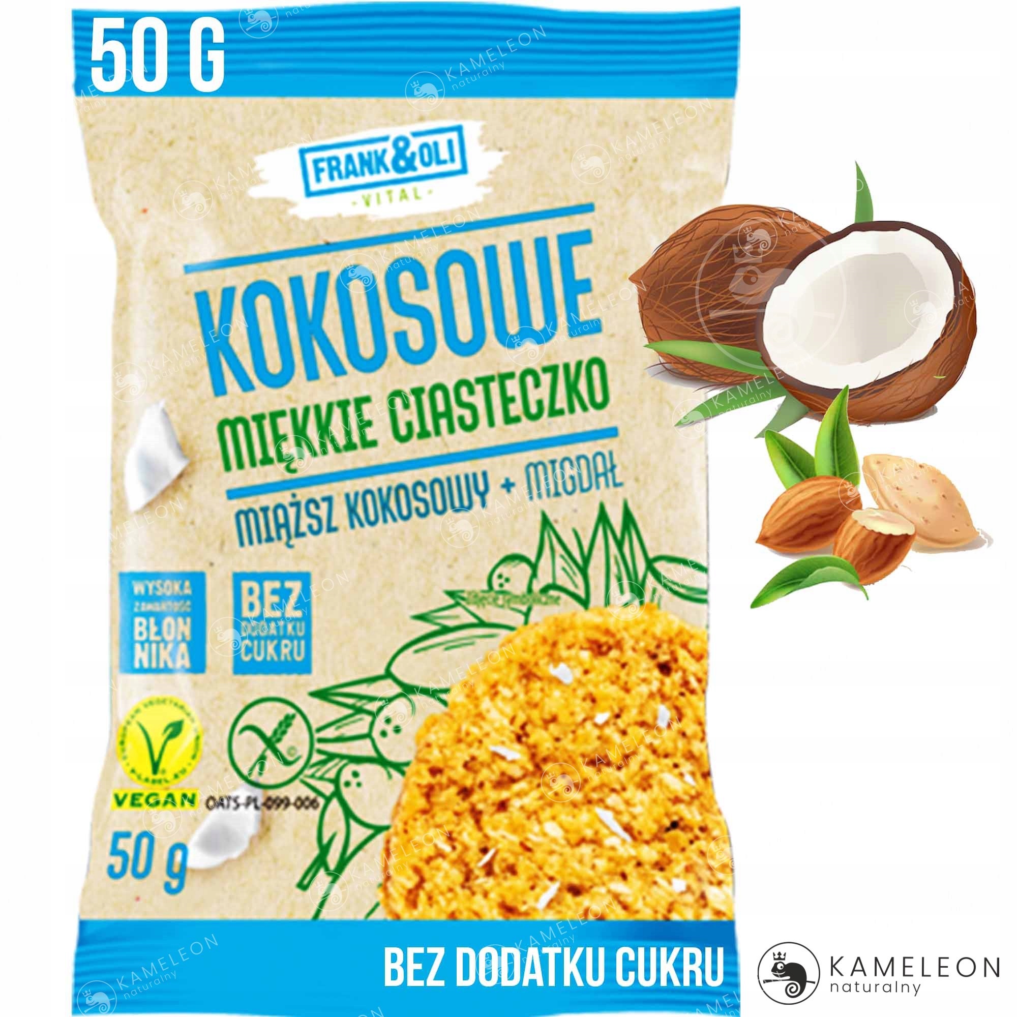 KOKOSOWE MIĘKKIE CIASTECZKO KOKOS + MIGDAŁ 50G EAN (GTIN) 5900316552123