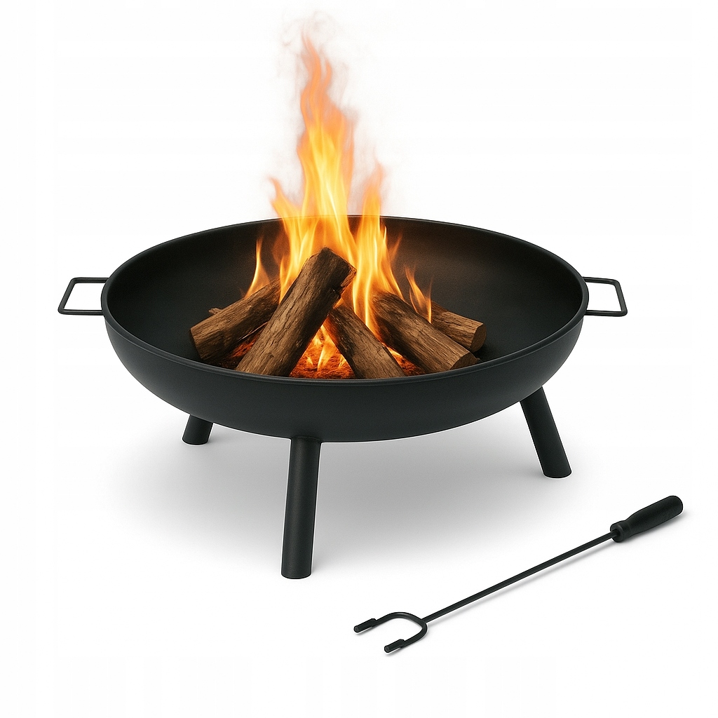 Palenisko Ogrodowe Na Grill Ognisko Palenisko Na Kociołek Z Uchwytami Stal