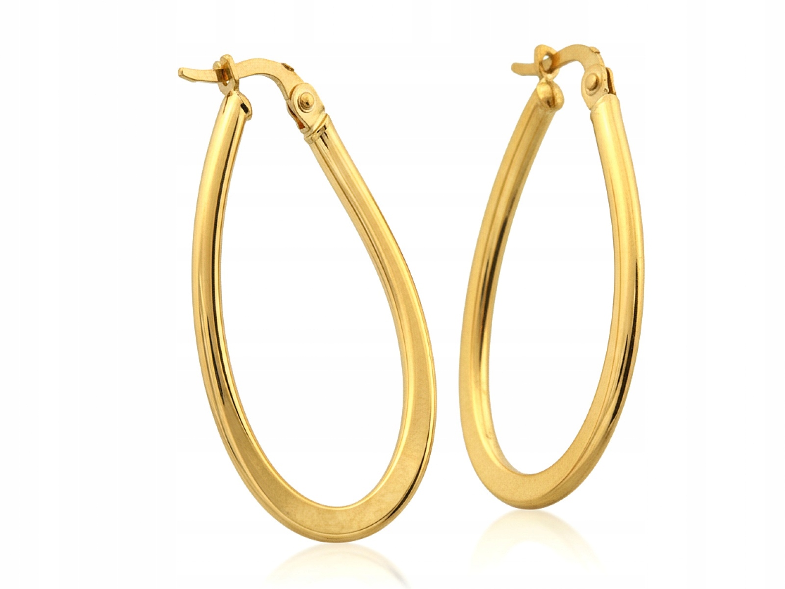 Náušnice Zlaté Ženské 585 kola dlouhé pevné oválné pro ni jako dárek