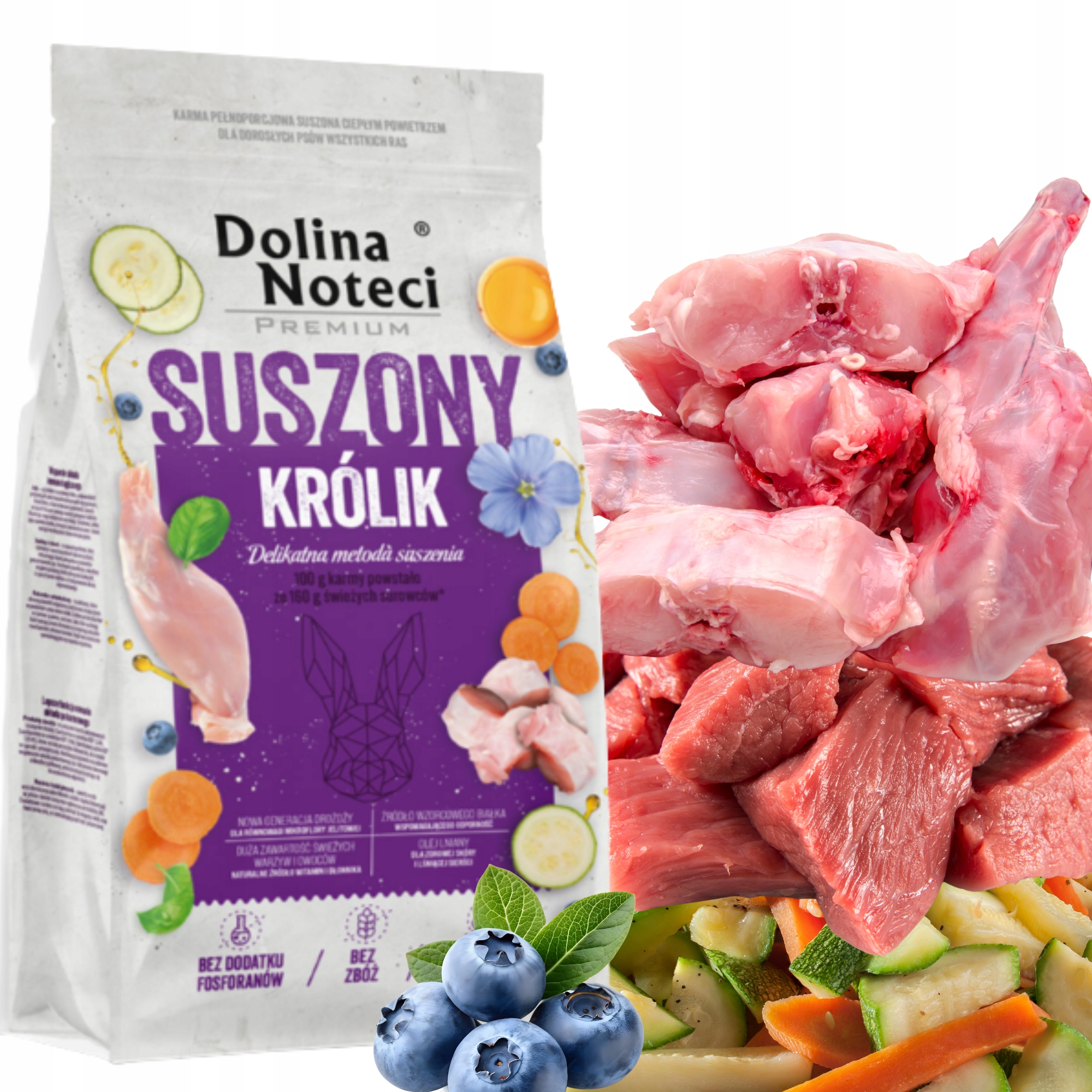 Karma suszona dla psa Dolina Noteci Premium królik 9kg