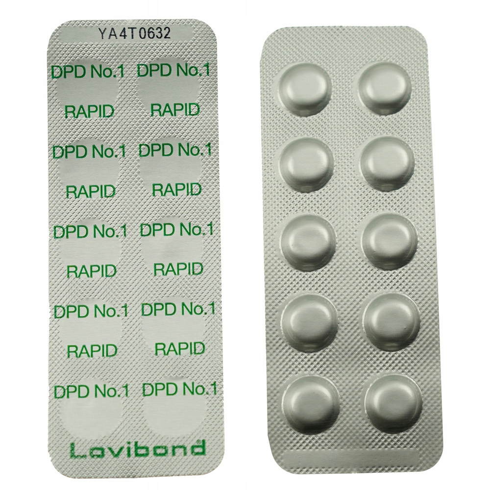 Tabletki CL-DPD1 Rapid do pomiaru chloru LOVIBOND 1 listek( tester ręczny) Stan opakowania oryginalne