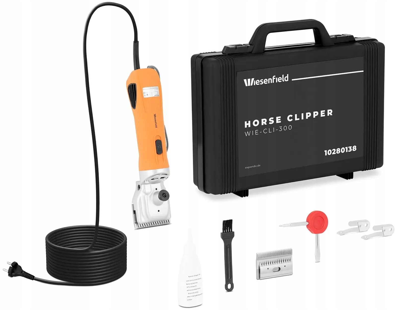 Levně Zastřihovač koní 350W Wiesenfield WIE-CLI-300 10280138