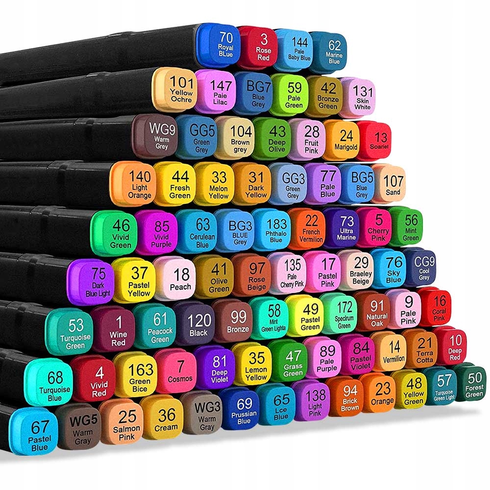 MARKERY ALKOHOLOWE DWUSTRONNE FLAMASTRY MAZAKI PISAKI XXL 80SZT + TORBA Marka RALTEK