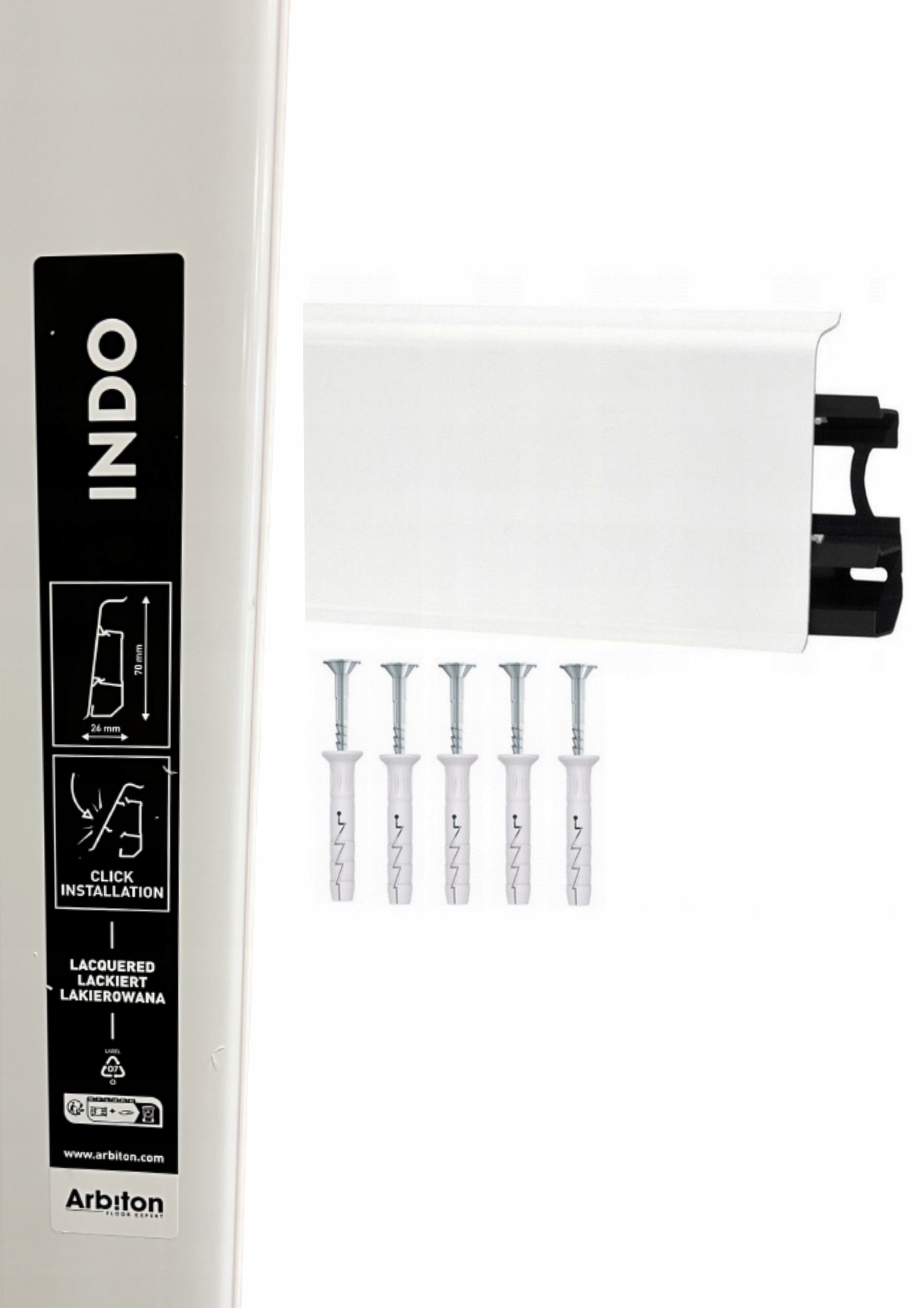 

Arbiton Indo listwa przypodłogowa Biały Połysk 2.5