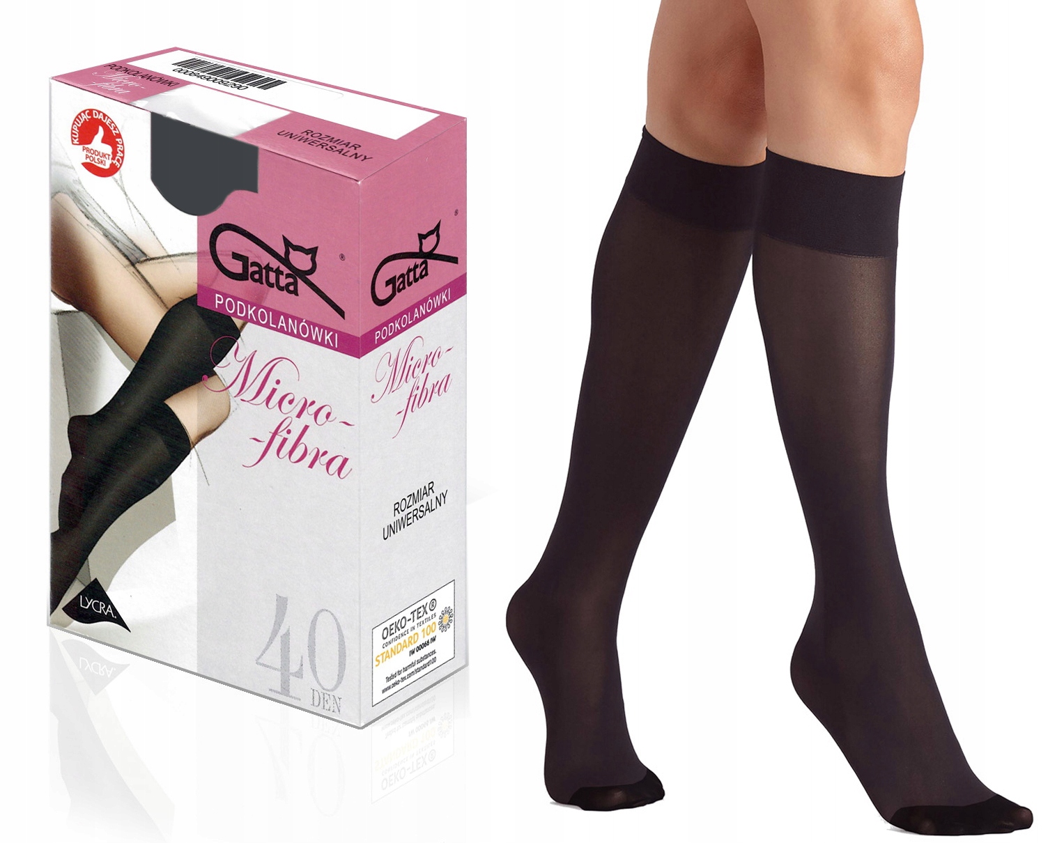 

Gatta mikrofibra 40 den podkolanówki, lycra grafit