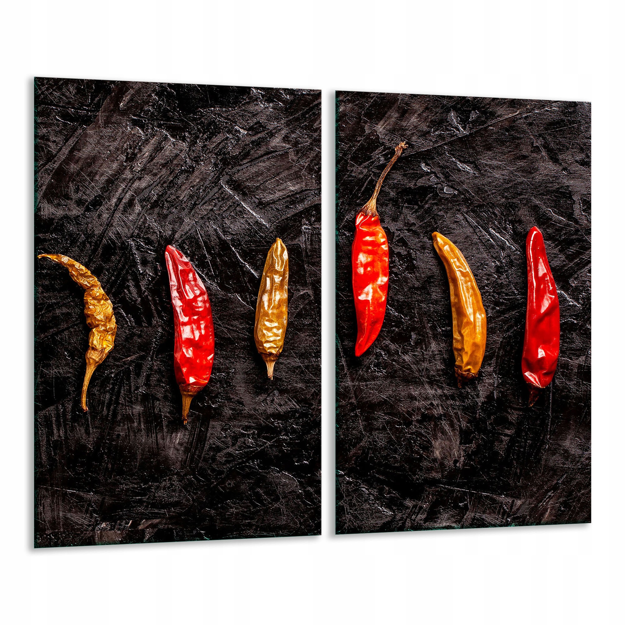 Skleněná Krájecí Deska 2x 30x52 Paprika Tvrzené Sklo Kuchyně 7v1
