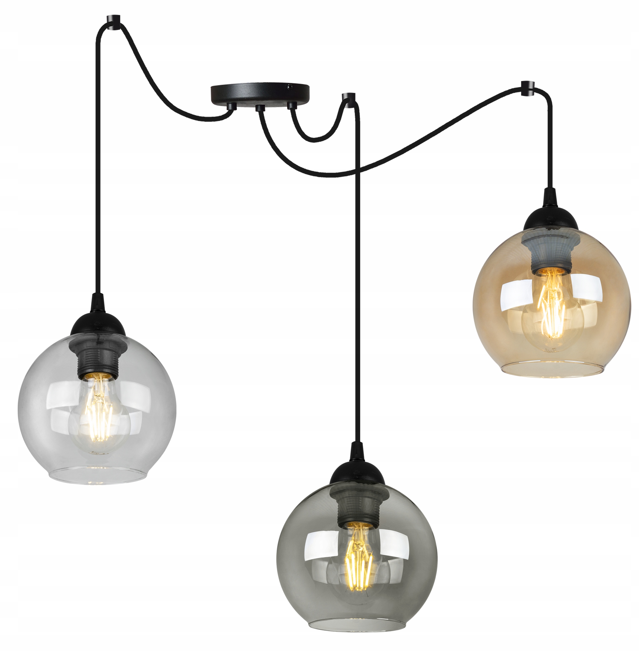 

Lampa Wisząca Elegancka Pająk Szklany Klosz