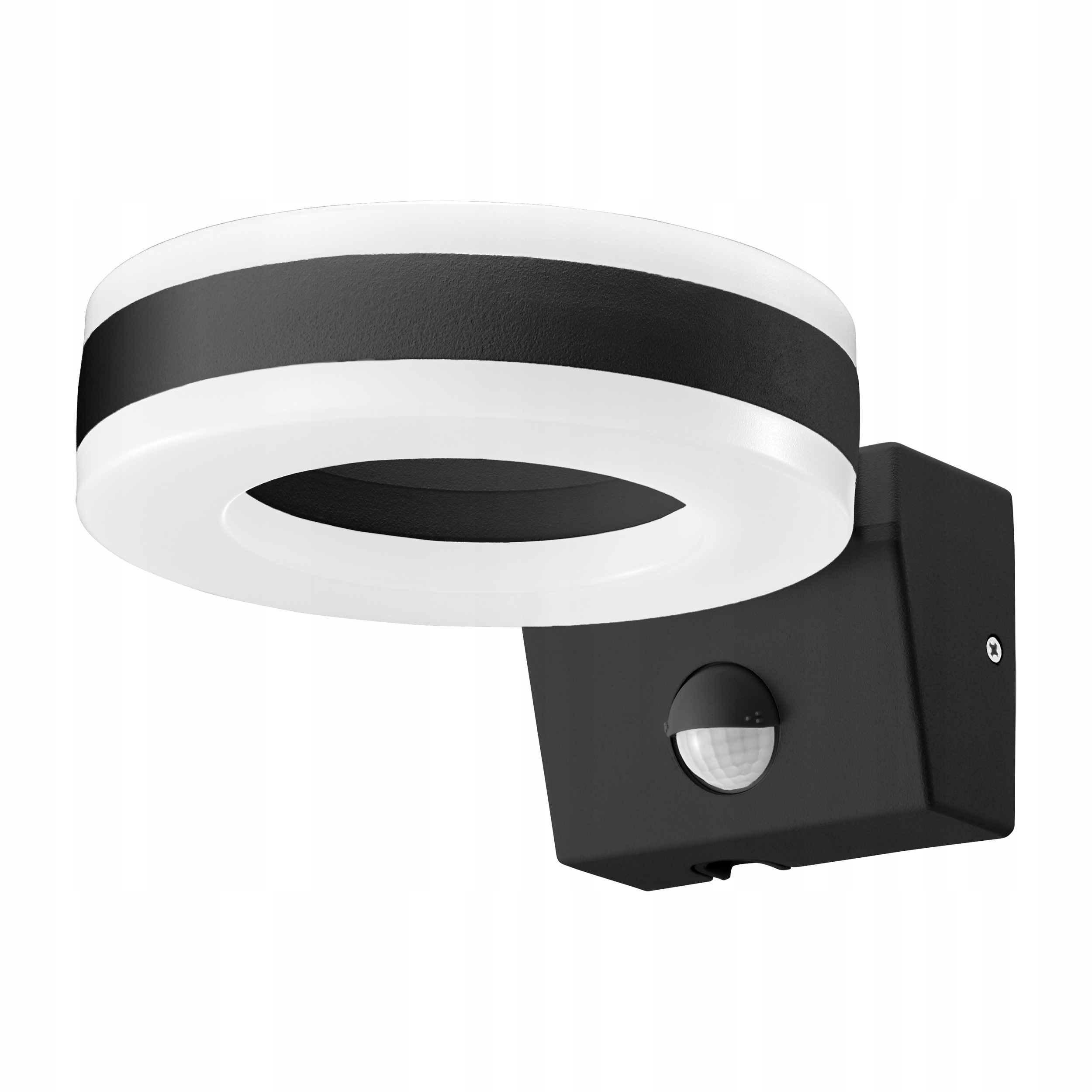 Led fasádní nástěnná lampa s pohybovým a soumrakovým senzorem 20 W, černá, IP65
