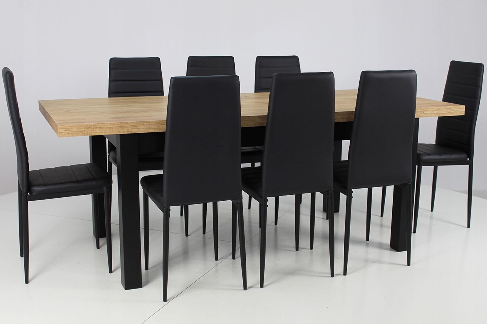 ZESTAW DO JADALNI Stół plus 8 krzeseł Z EKOSKÓRY Materiał płyta laminowana