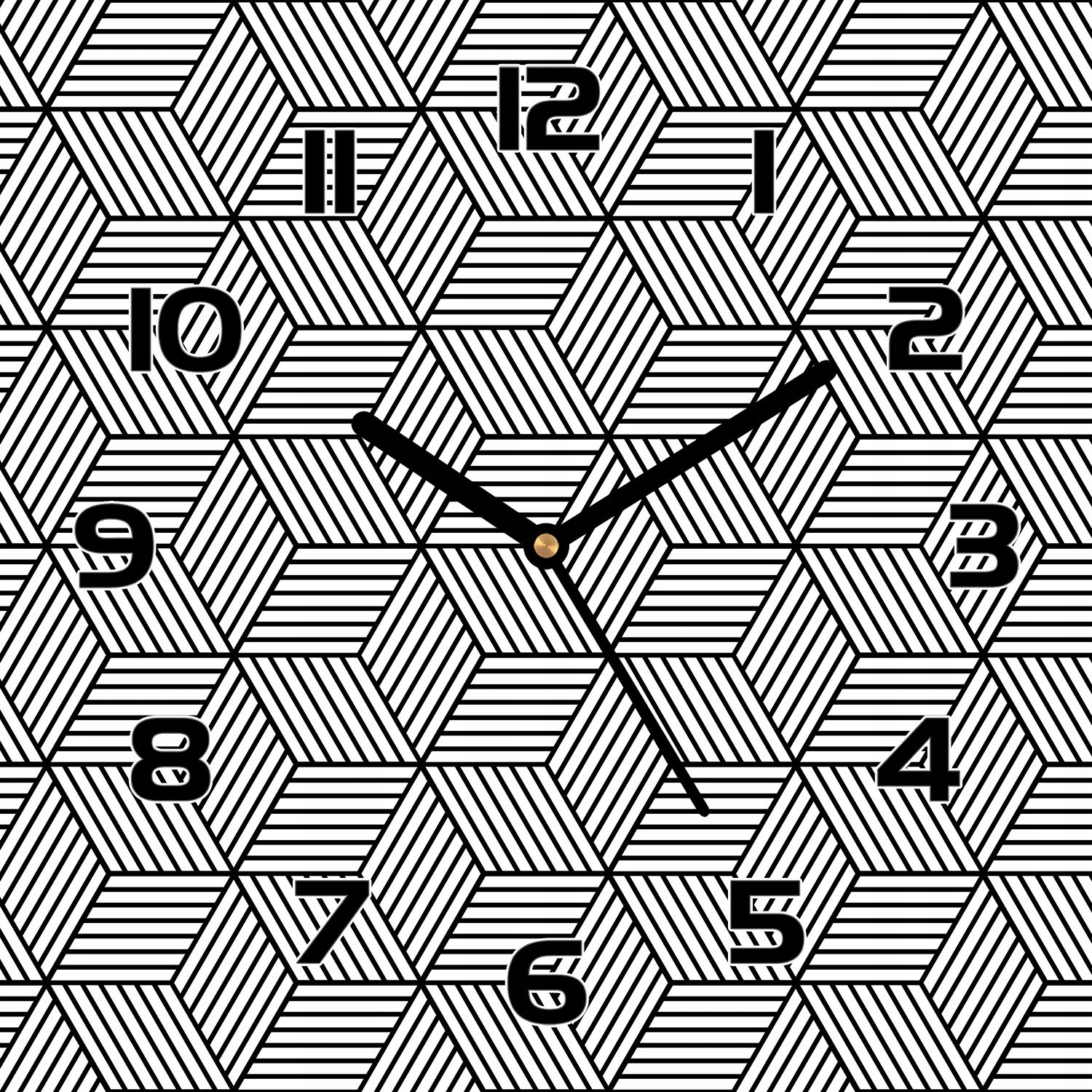

Ładny zegar na szkle Kostki geometryczne 30x30 cm