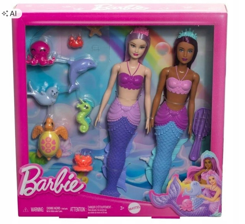 Barbie syrenki z akcesoriami dwupak HRG71