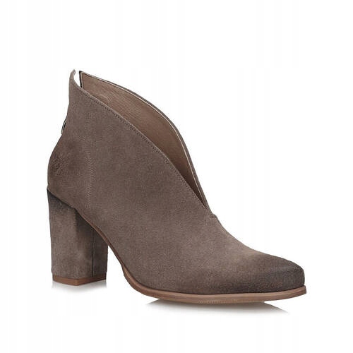 Zamszowe Wiosenne Botki na słupku EXQUISITE 1231