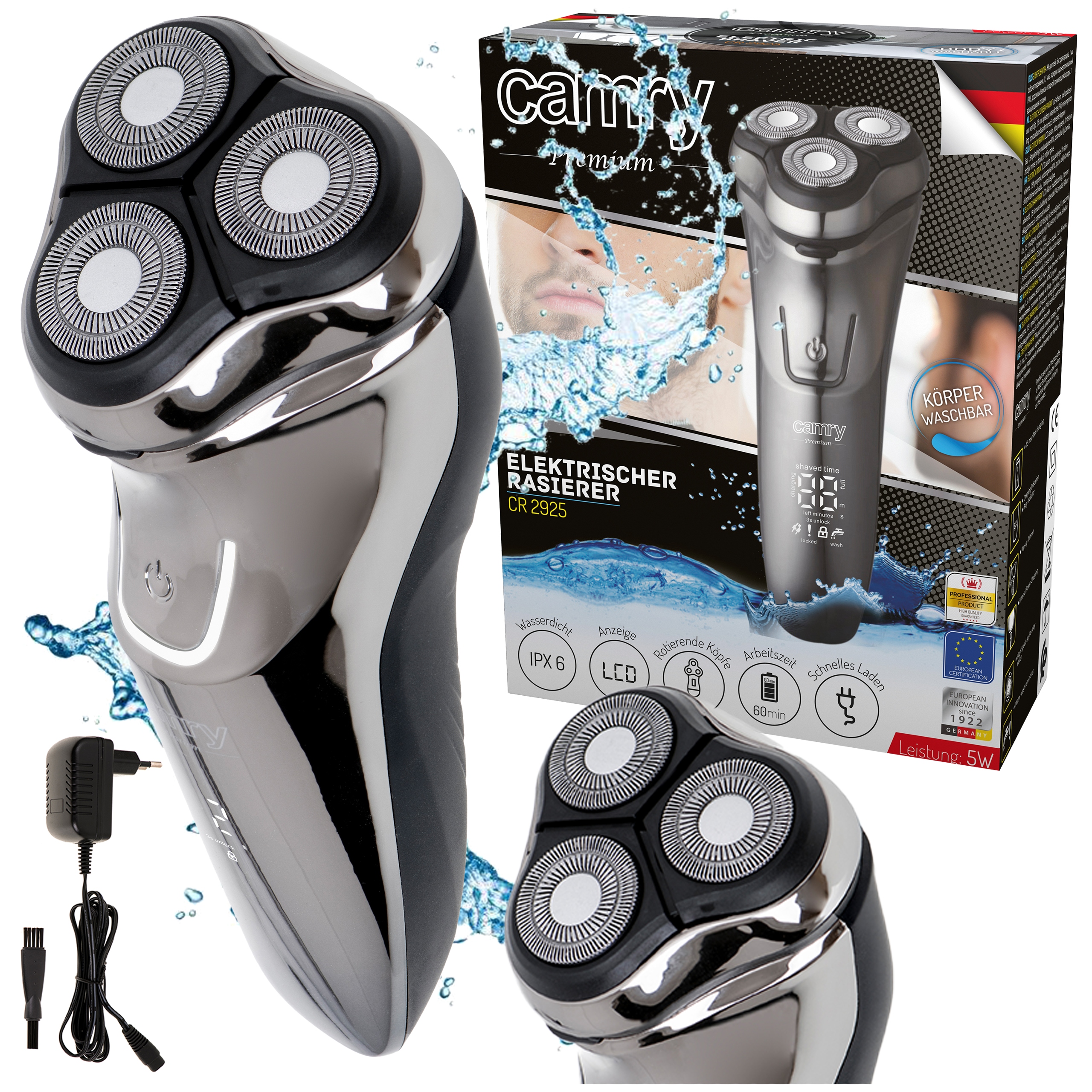 Sada bezdrátových Holicí Strojek strojků a zastřihovačů Camry pro muže s krytím IPX6