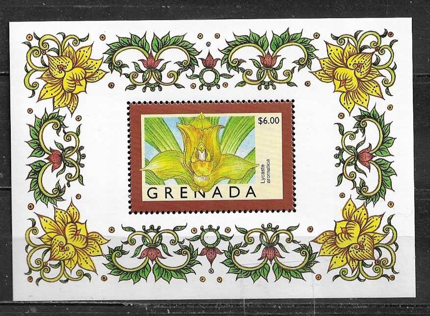 KWIATY- FLORA. GRENADA. Mi. Bl. A**