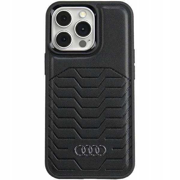 Pouzdro kryt pouzdra Audi Synthetic Leather s MagSafe iPhone 15 Pro černé