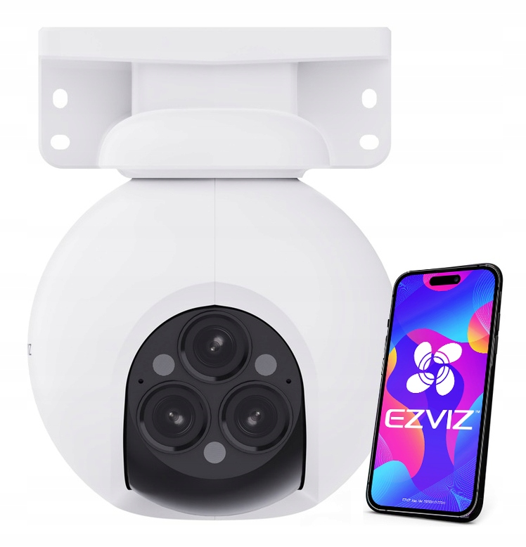 WiFi kamera Ezviz 12MPx (3x4MP) CS-H80f Multi Mikrofón Reproduktor Autotracking