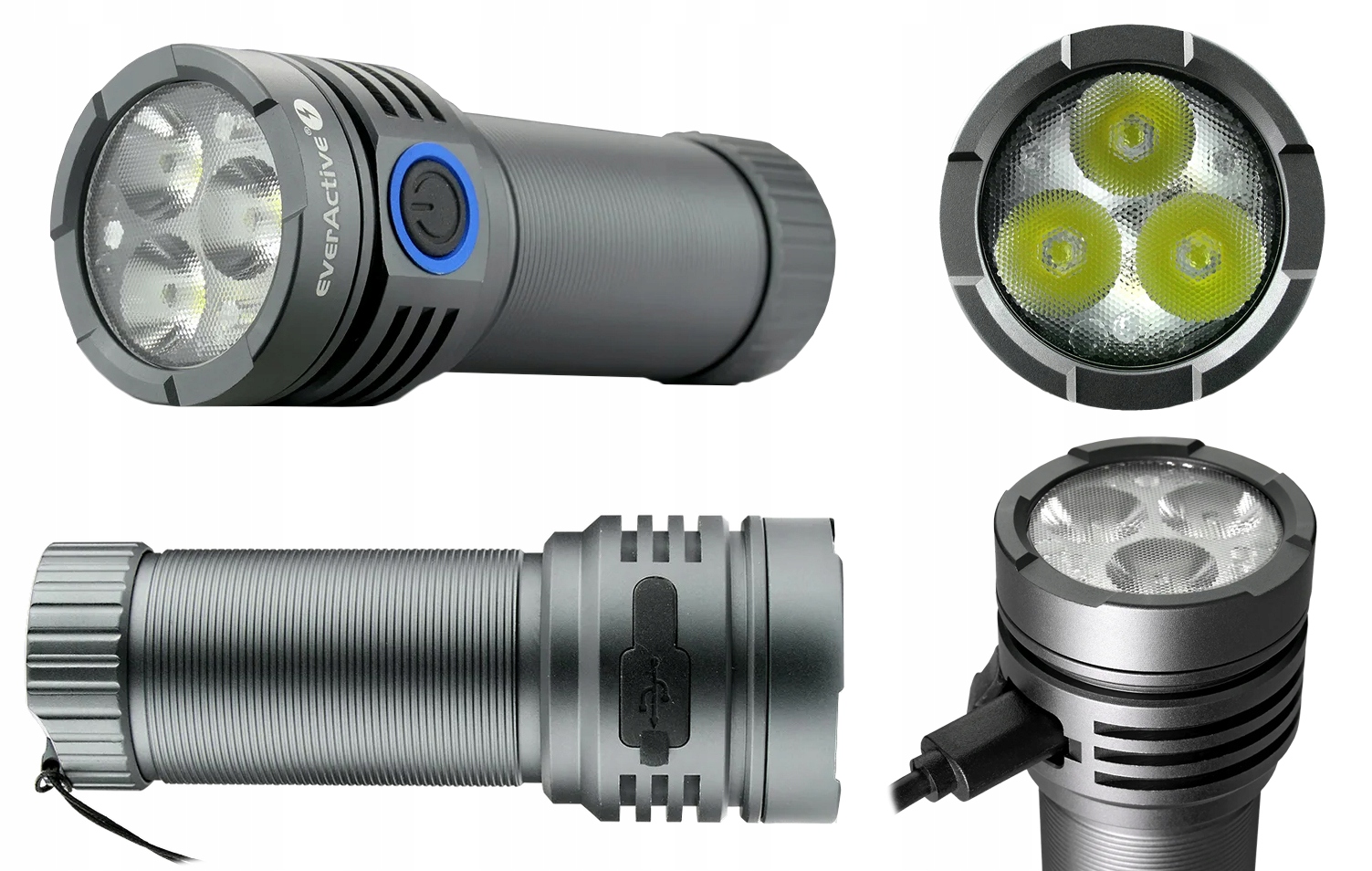 Wielofunkcyjna Latarka Taktyczna Everactive FL-3300R Usb-c 3300LM 26650