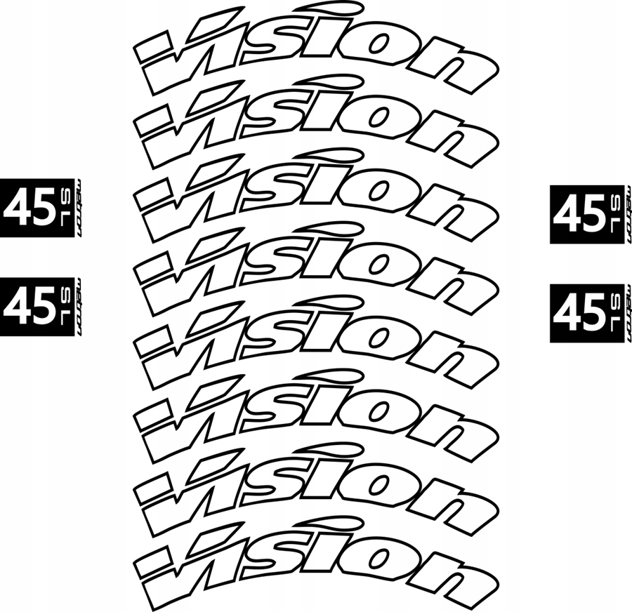 Zestaw naklejek Vision Metron 45SL na obręcze