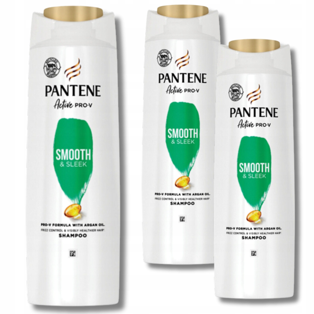 Pantene Szampon Do Włosów Active Smooth&Sleek Ochrona Przed Puszeniem x3