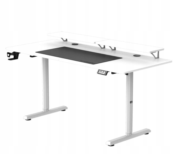 Biurko gamingowe Ultradesk Highlander XXL Elektryczna regulacja Białe
