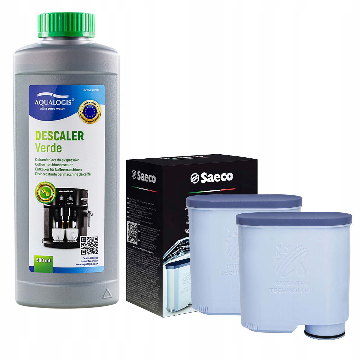 2x Filtr do kávovaru Saeco Aquaclean CA6903 Odvápňovač Verde 500 ml