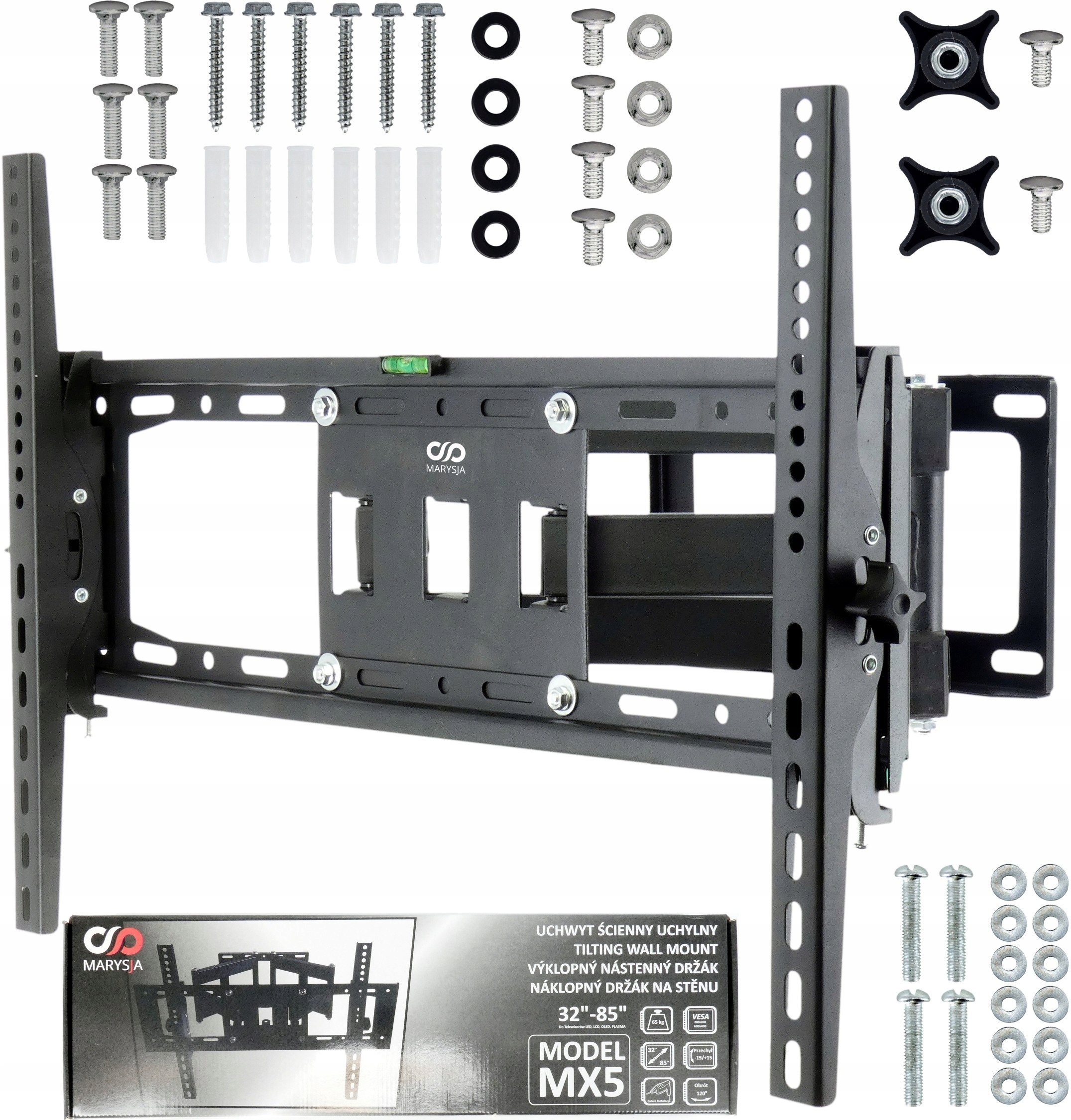 Uchwyt Do Telewizora Tv 32-85" Wieszak Uniwersalny Ścienny Mocny Zestaw