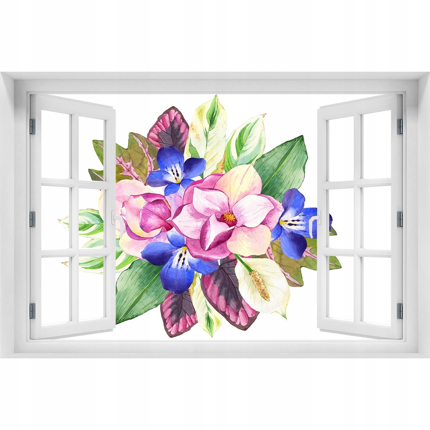 

Samoprzylepna Naklejka Tapeta Okno Kwiaty 150x100