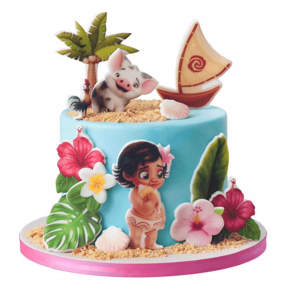 Zestaw do dekoracji tortu Vaiana 2D 13 el.